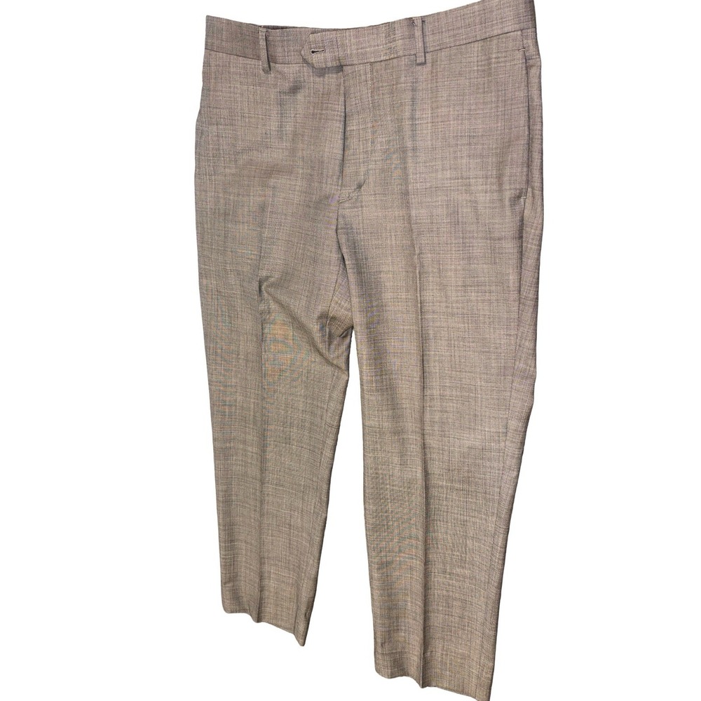 Egara Suit Mens 44R Gray 2 Button 100% Wool Peak Lapel Pants 34x28 Slim Fit - Picture 8 of 12